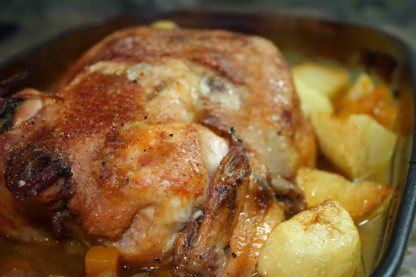 Pollo a la sidra con calabaza: foto del paso a paso