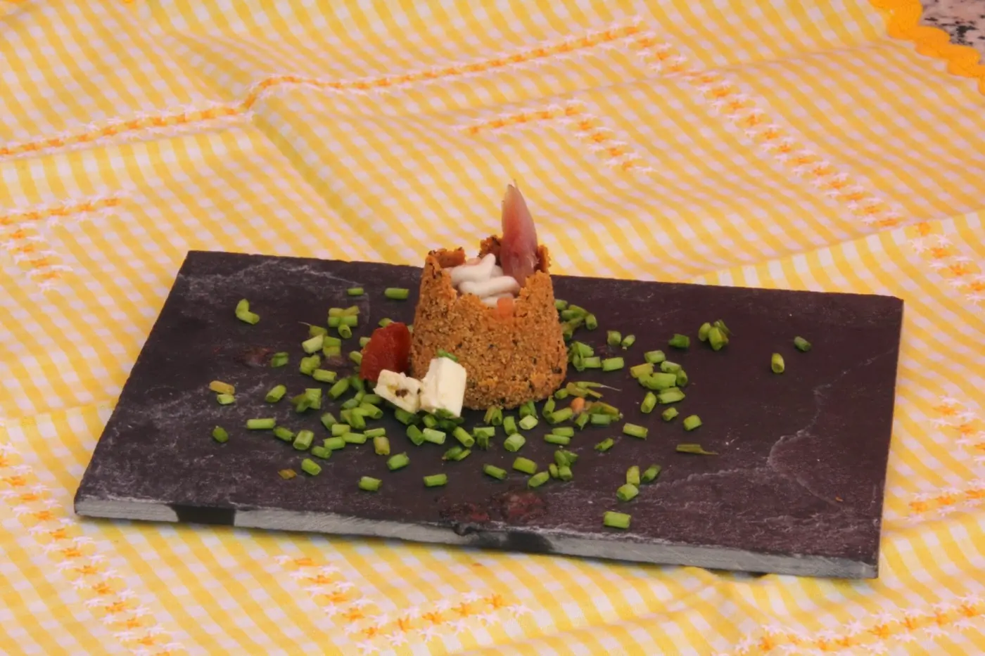 Cabaña crujiente de espuma de mejillones: foto del paso a paso