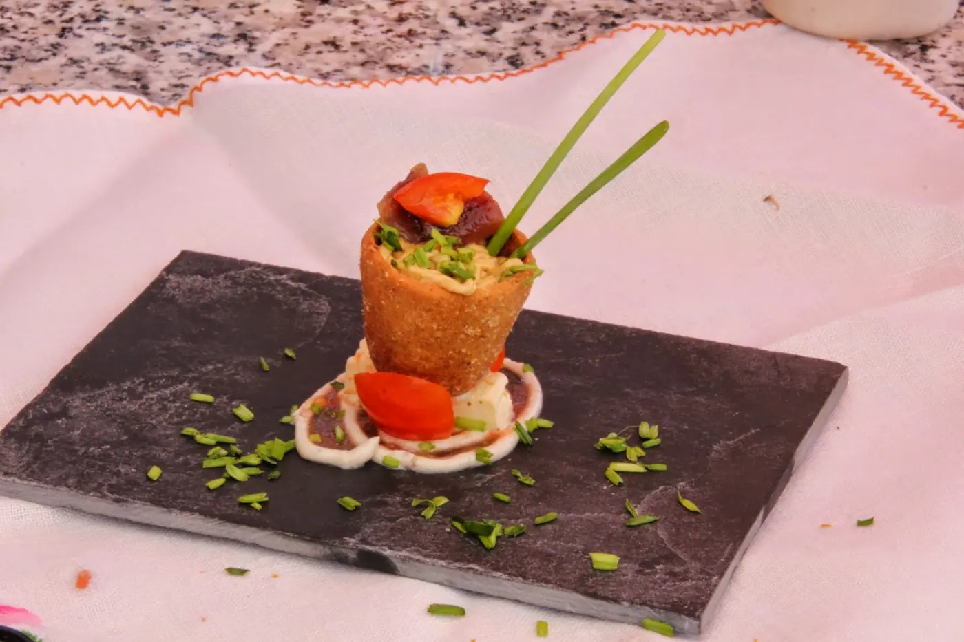 Maceta crujiente de espuma de Vichyssoise