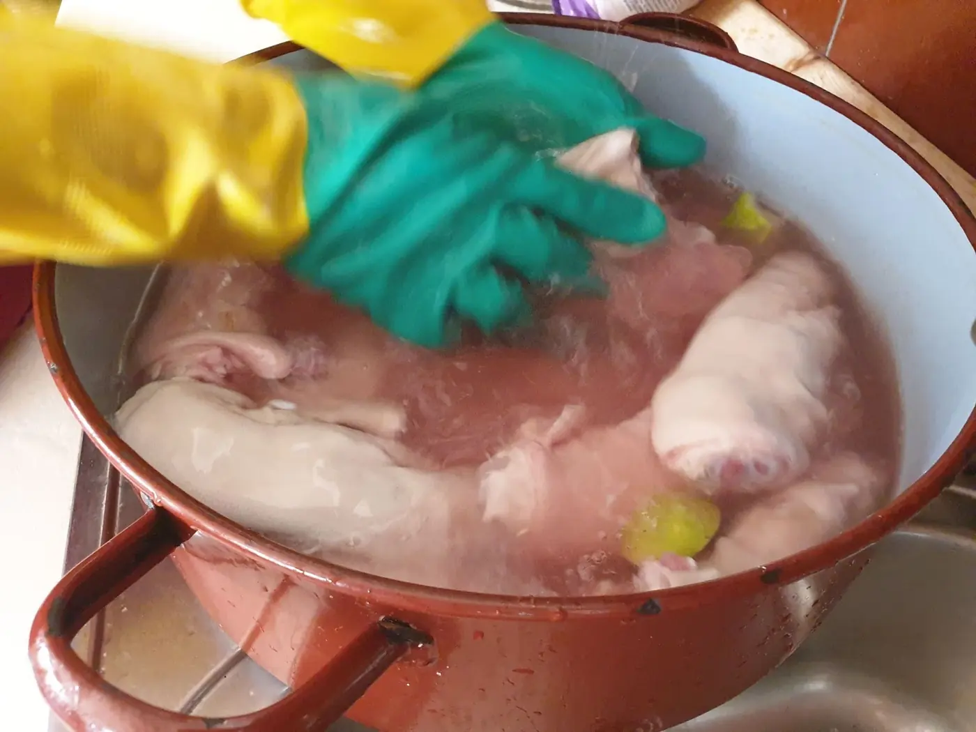 Manitas de cerdo: foto del paso a paso