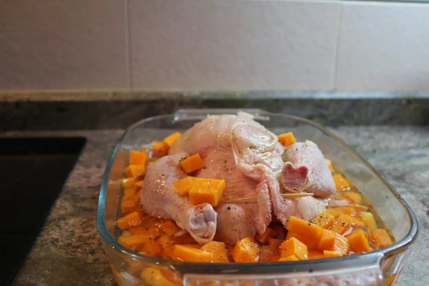 Pollo a la sidra con calabaza: foto del paso a paso