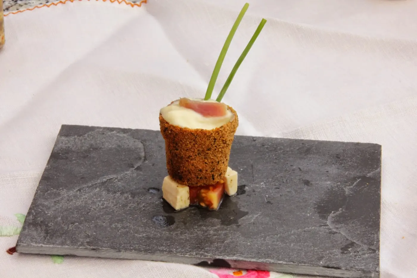 Maceta crujiente de espuma de Vichyssoise: foto del paso a paso