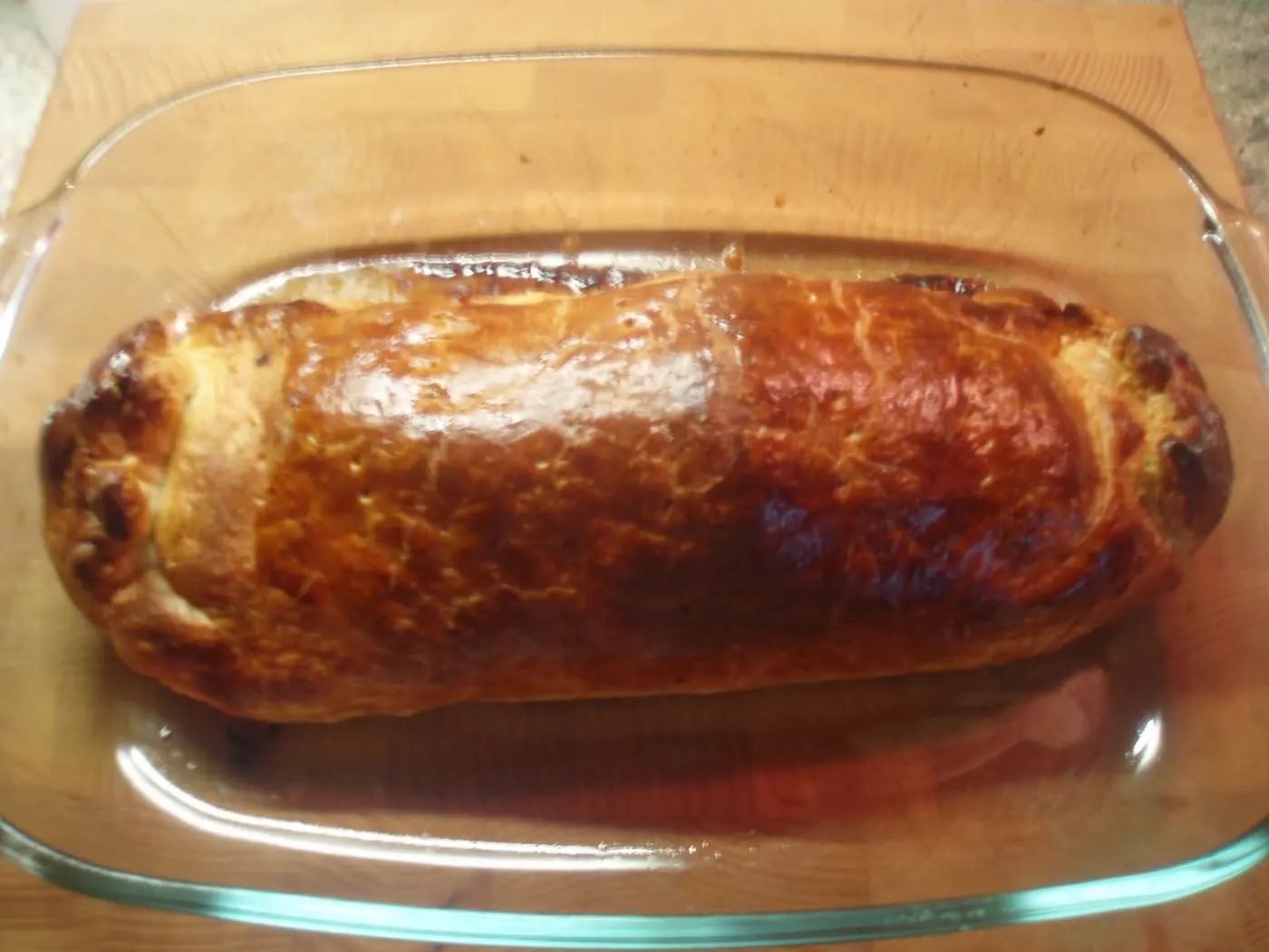 Hojaldre con solomillo de cerdo, jamón y queso: foto del paso a paso